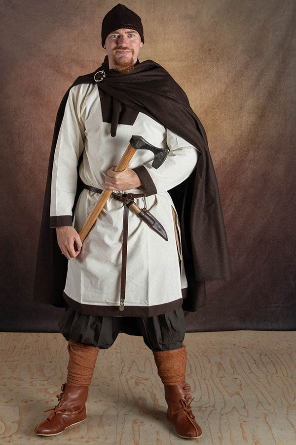 Medeltida mantel Karen, ullblandning, brun