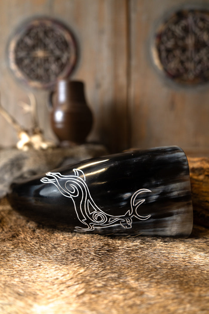 Engraved drinking horn Cernunnos, 300-500 ml