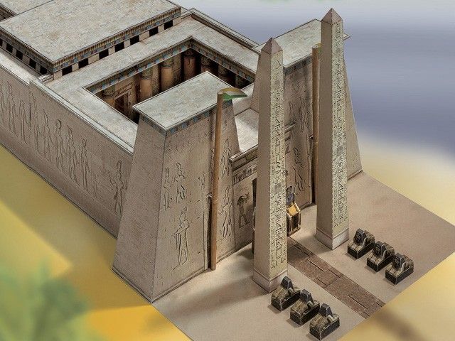 Model kartonowy egipskiej świątyni, 1550–1070 p.n.e.