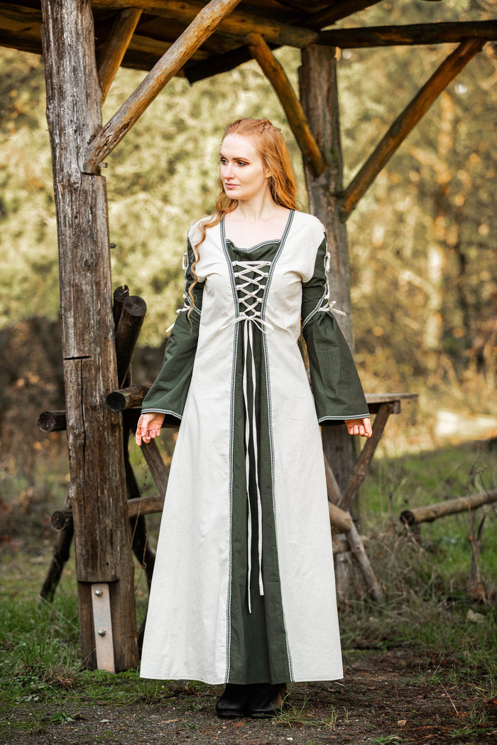 Middeleeuwse jurk Serena, groen