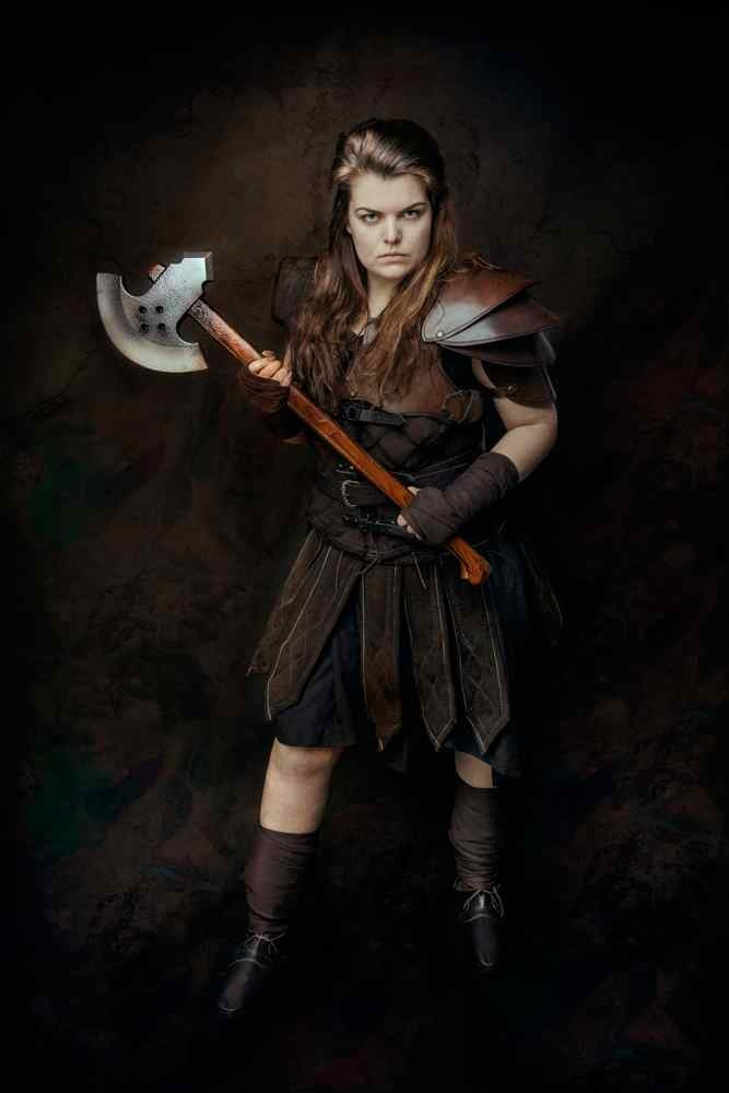 Falda de gambesón de cuero Tenebra, negra