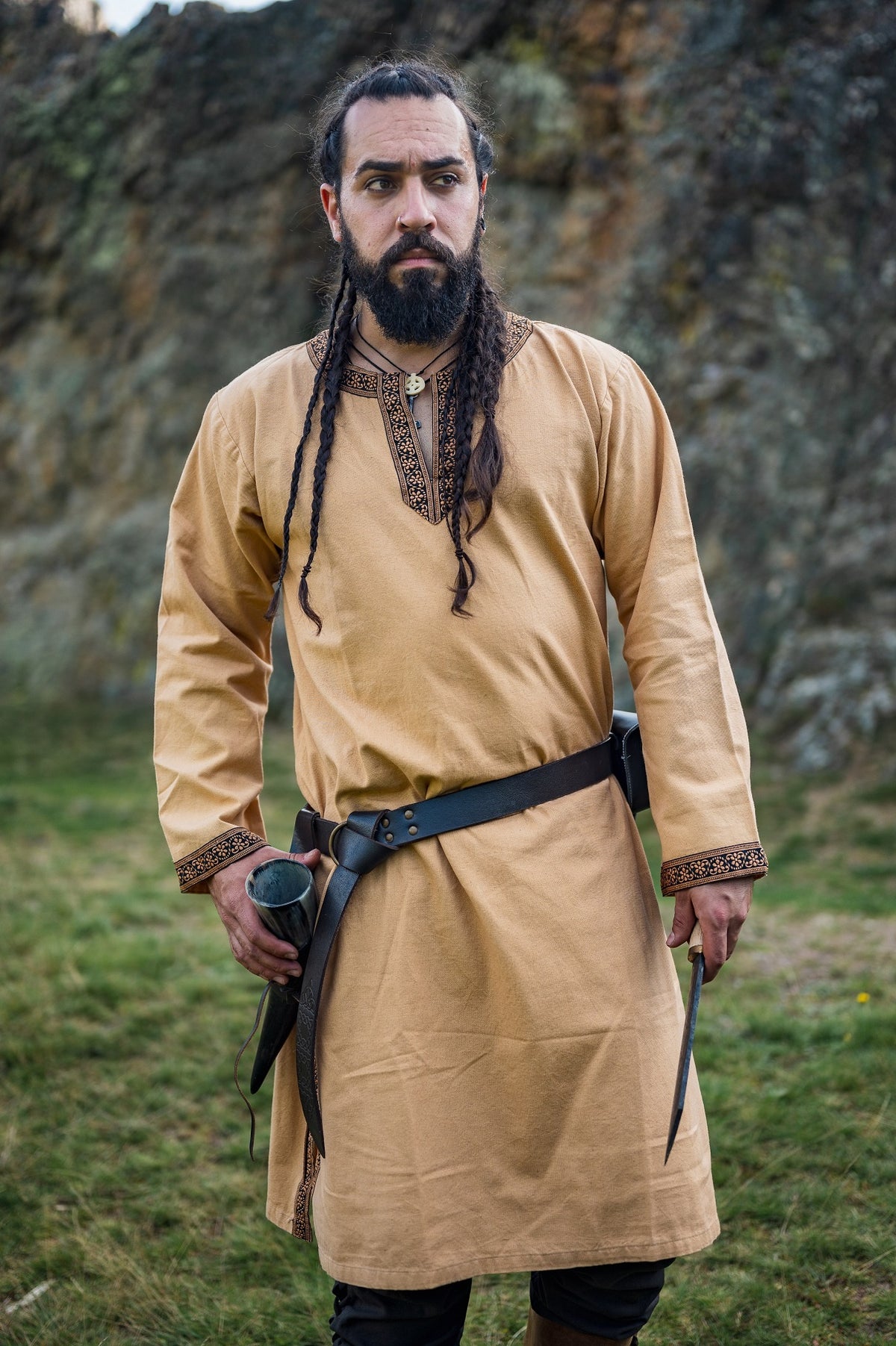 Celtic tunic Finn, honey brown