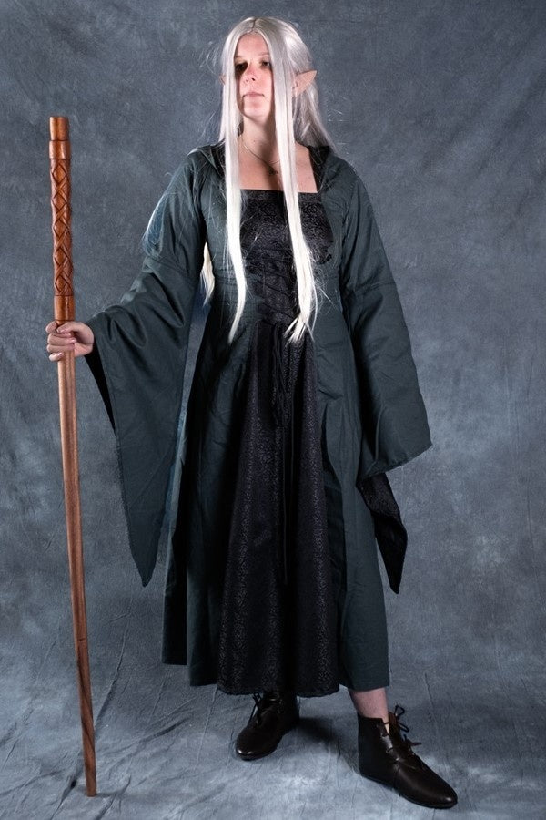 Medieval dress Ophelia, green-black