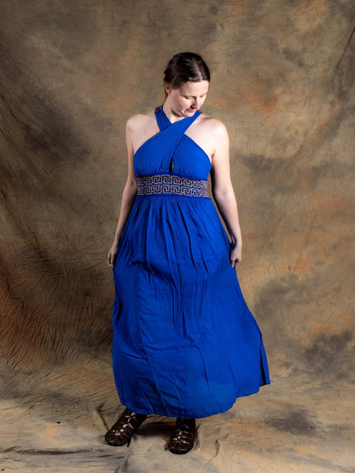 Gudinneklänning Persefone, kungligt blå