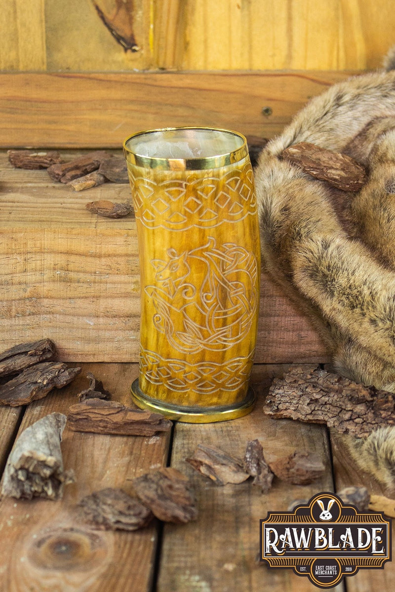 Chope en corne – cheval celtique, 300–500 ml