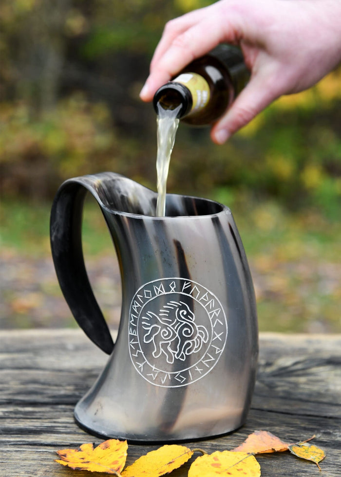 Horn dryckesmugg Sleipnir, 650 till 1000 ml