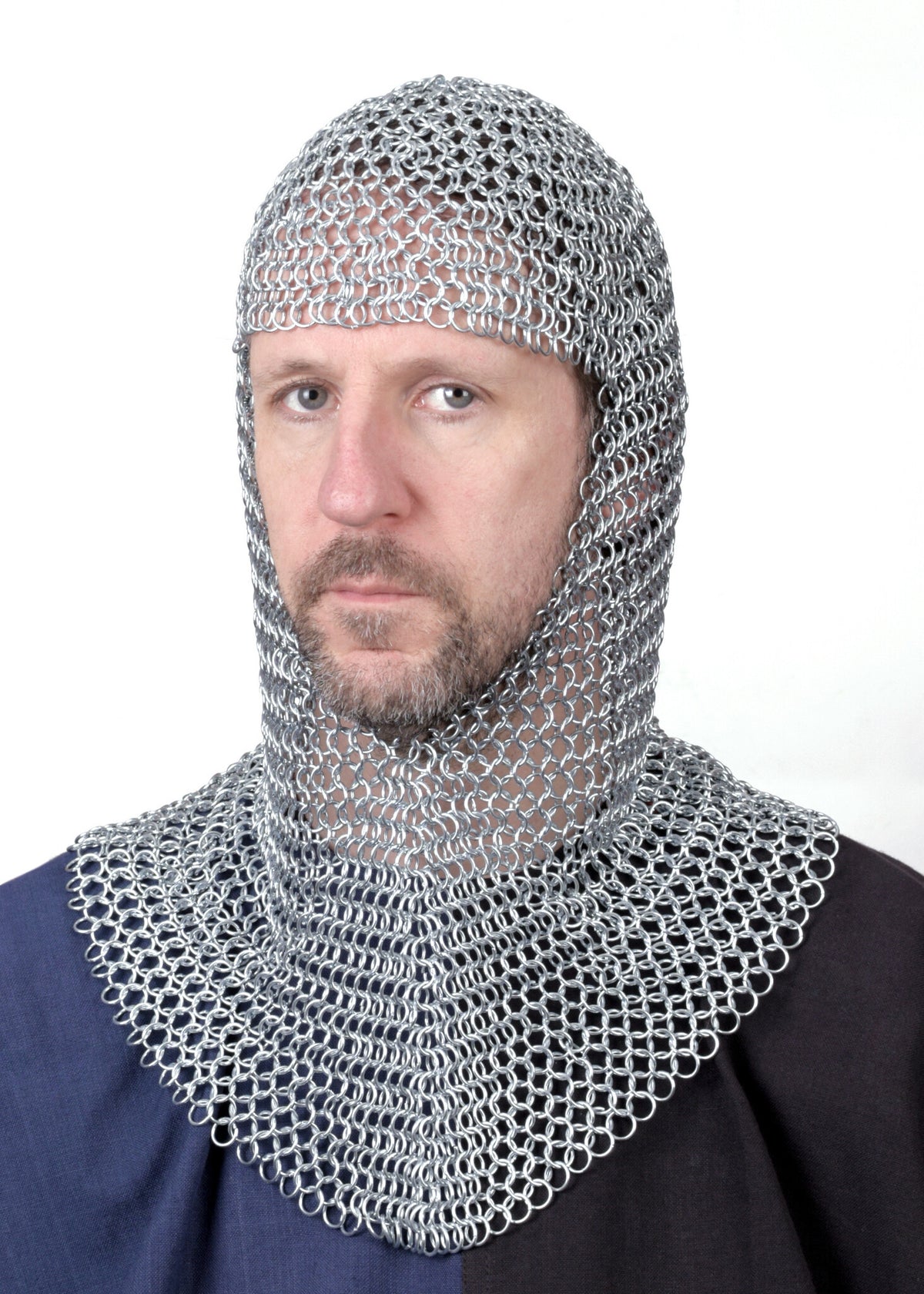 Cofia de malla con cuello triangular, galvanizada, 9 mm
