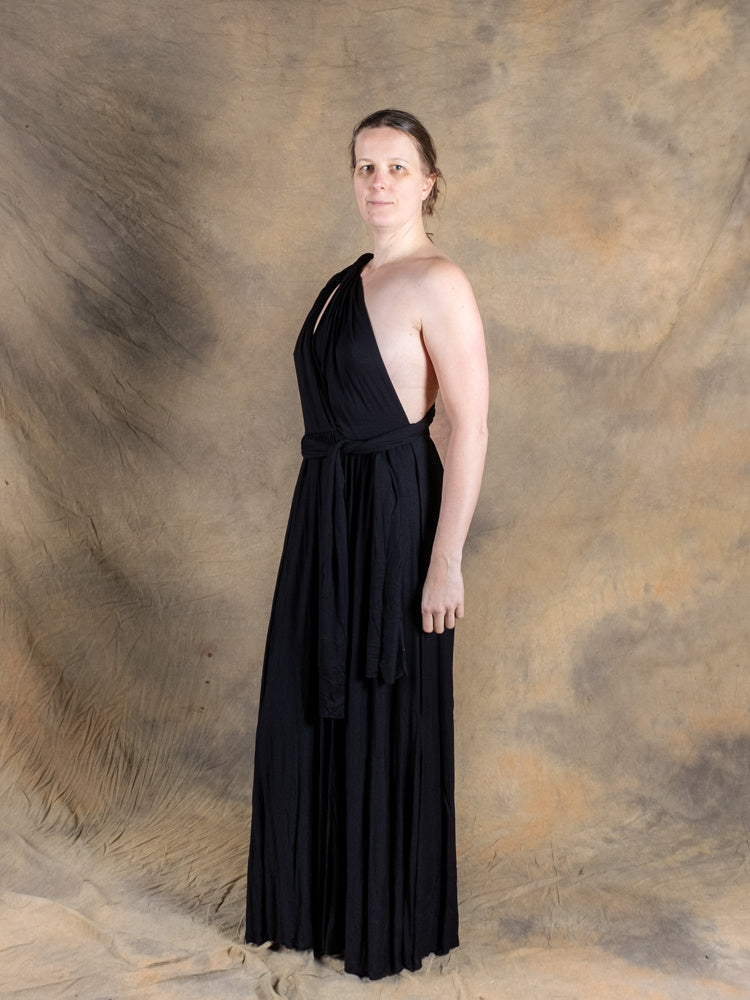Gudinneklänning Afrodite, svart