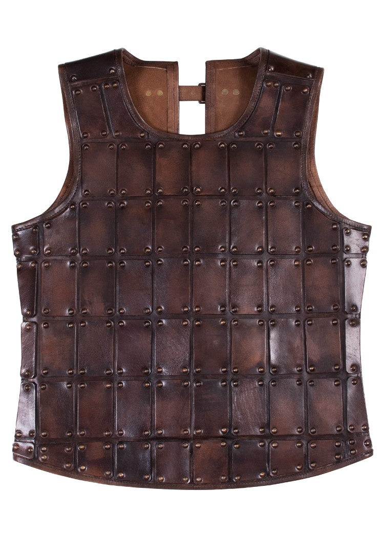 Leather medieval brigandine, brown