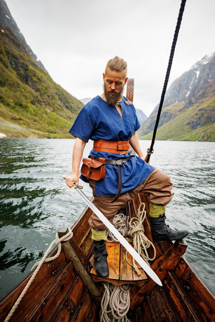 Brun lædertaske med solhjul