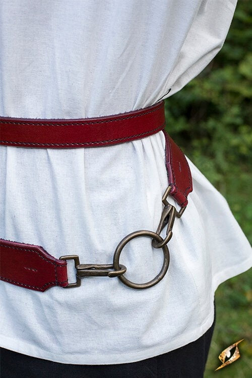 Two-part sword belt, red