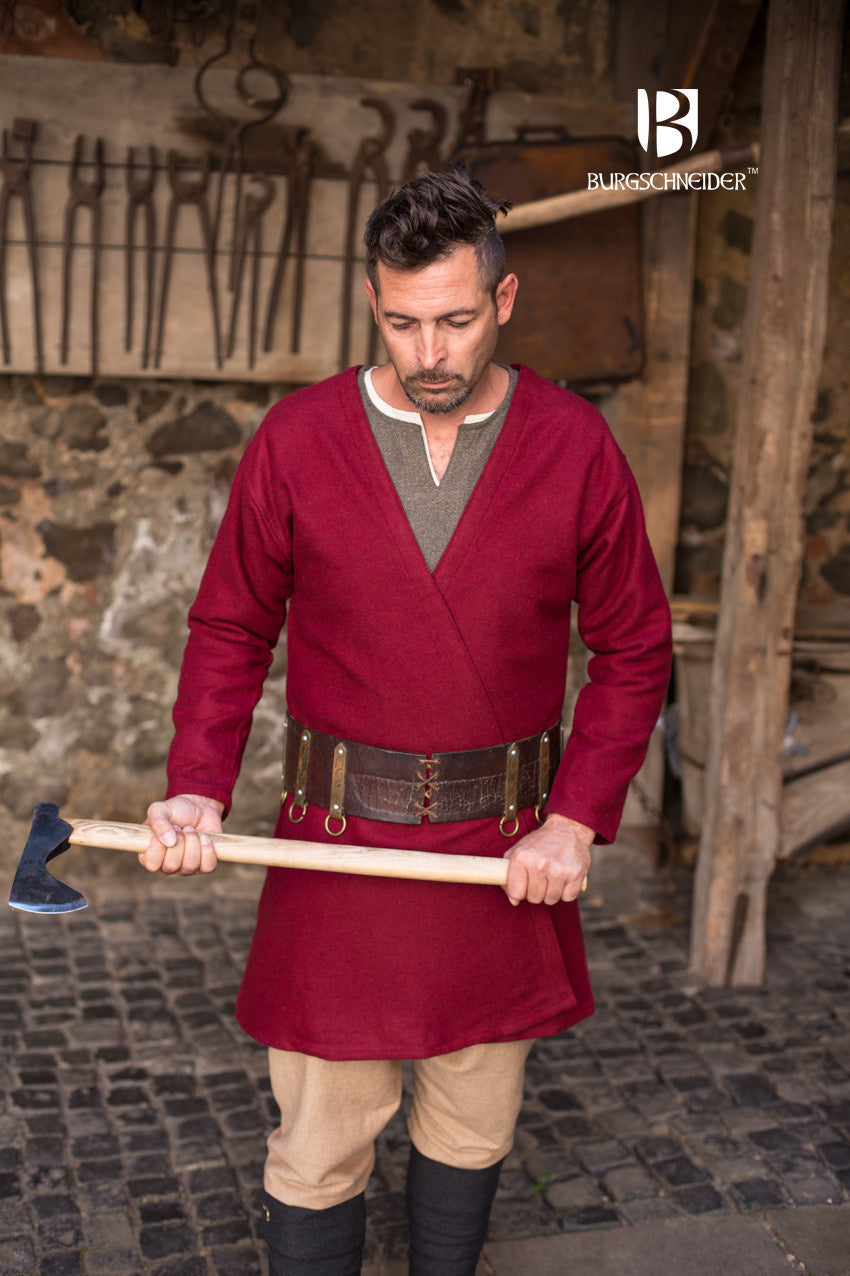 Vikingakaftan Loki, röd, ullmix