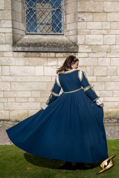 Italiensk gamurra, sent 1400-tal, blå