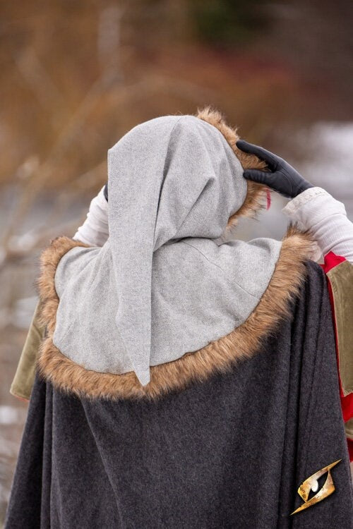 Capucha Geralt, gris, mezcla de lana