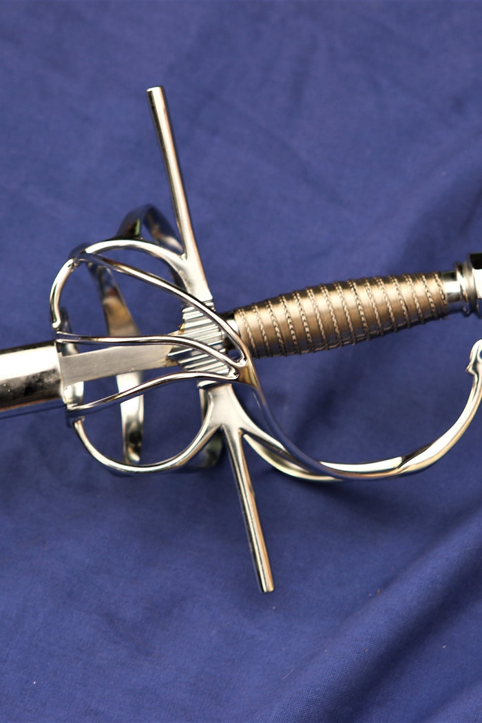 Rapier battle-ready with leather scabbard (blunt 3 mm)