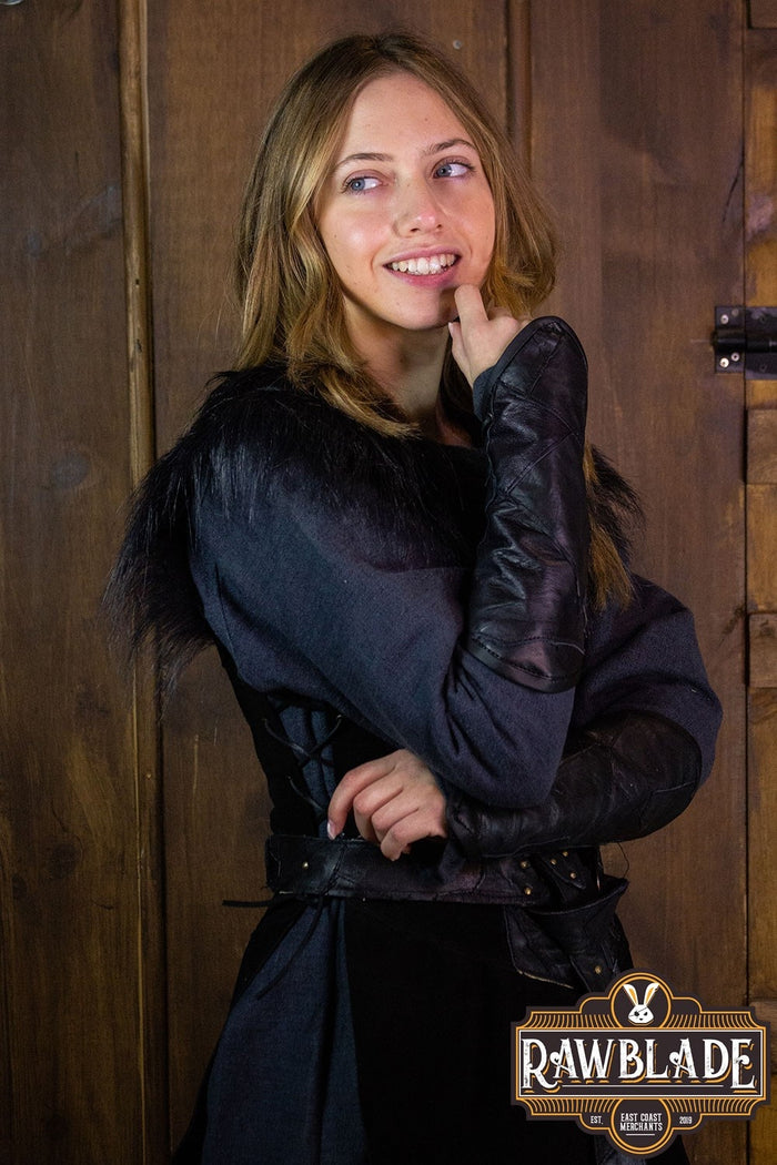 Raven Leather Jerkin, woman, black