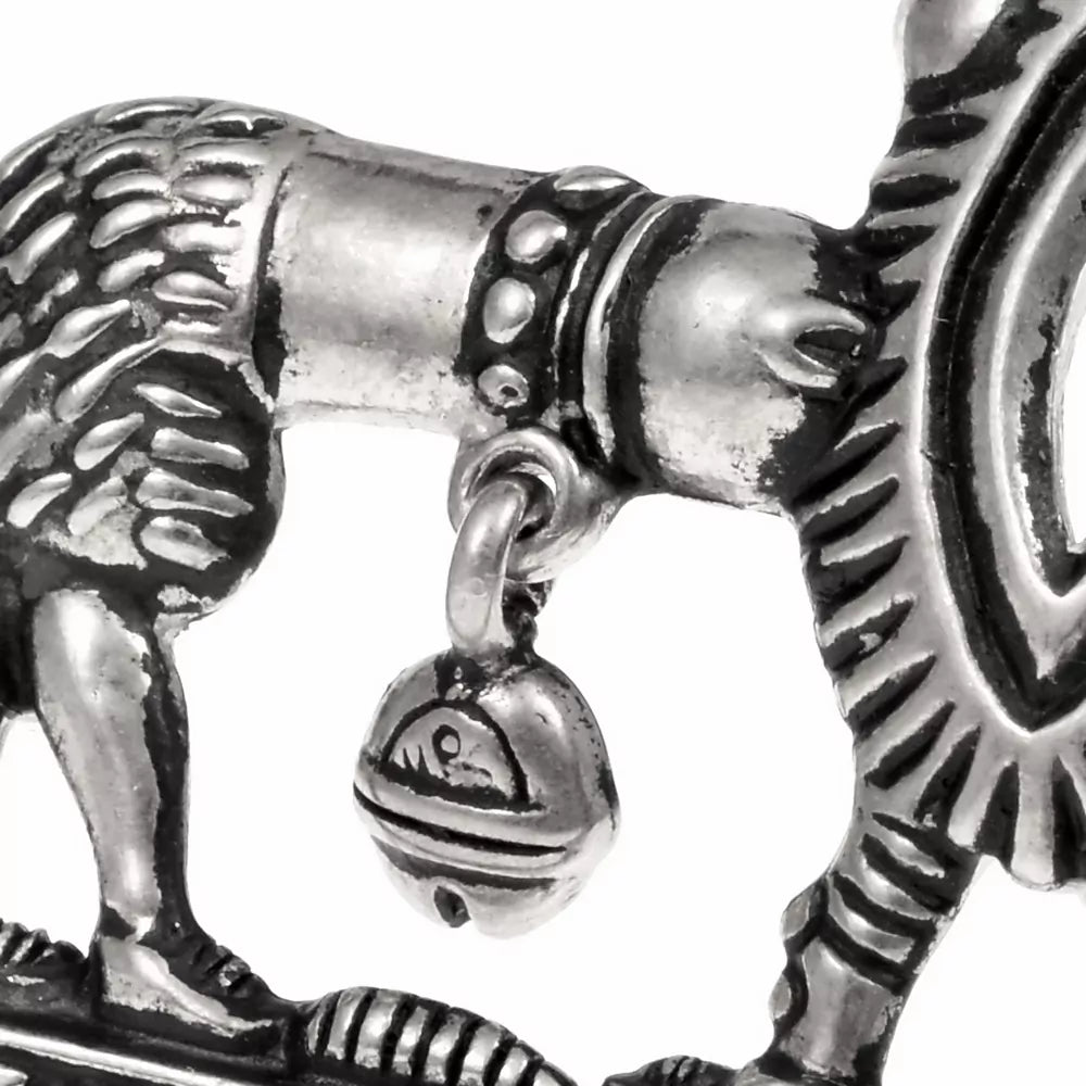 Insígnia medieval fallus e vulva, bronze prateado
