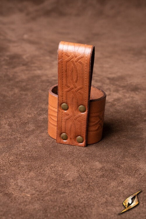 Læder drikkehornsholder Edda, brun