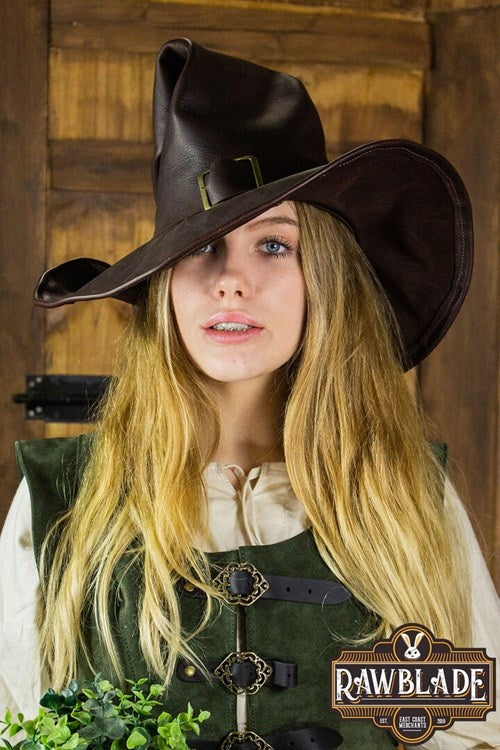 Cappello da strega Wikka, lusso, marrone