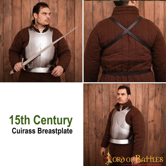 Brustkürass 15. Jahrhundert, schwarz, 1,6 mm