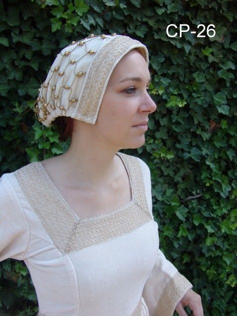 Hårnet (caul) Margaretha, fløjl, hvid