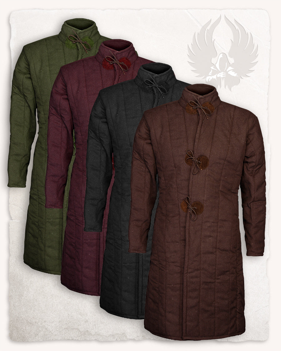 Middeleeuwse gambeson Shapur bordeaux