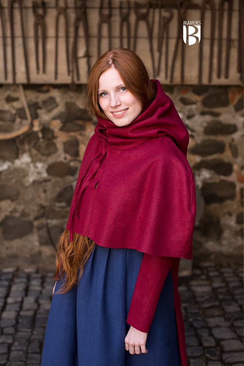 Kaptur Curt, czerwony, mieszanka wełny