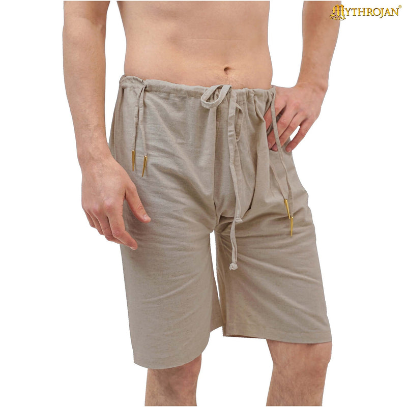 Medeltida braies, linne, naturfärgad