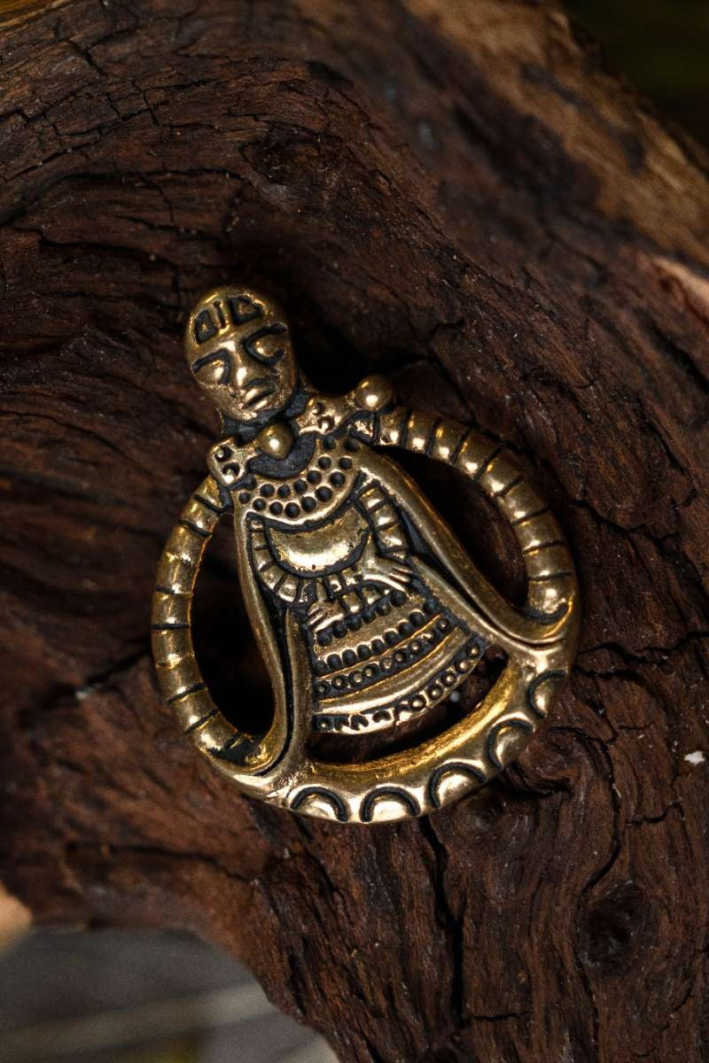 Amuleto Völva Vikingo Aska, bronce