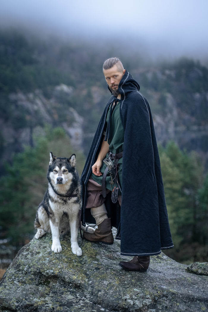 Cloak Valdemar, black, wool mix