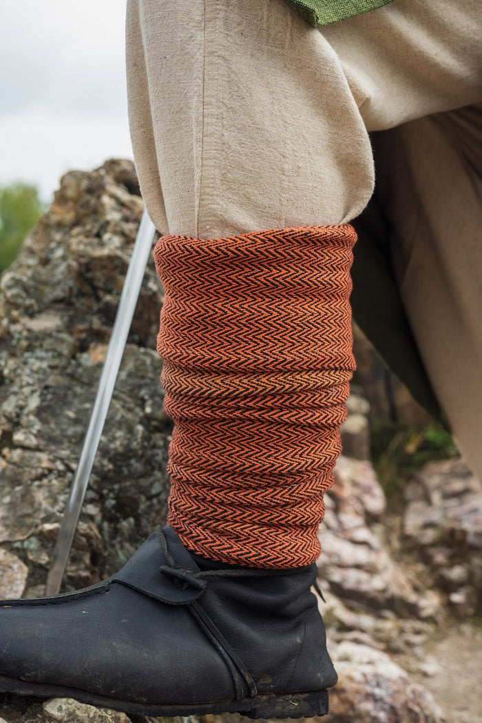 Viking winingas herringbone motif Frode, orange