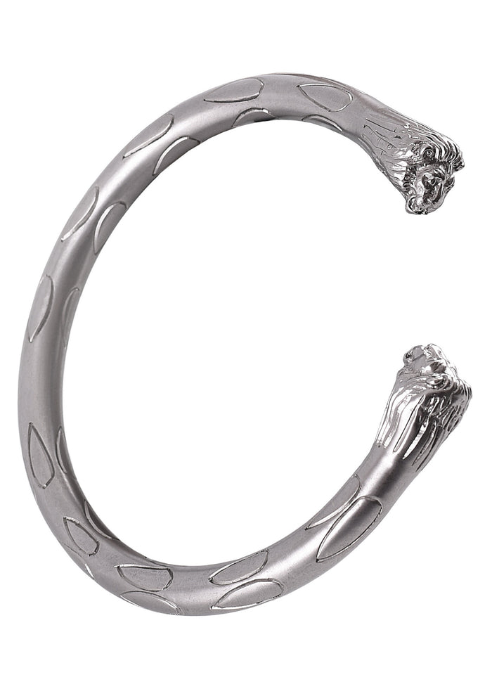 Romerske armillae med løvehoveder, par, forsølvet messing