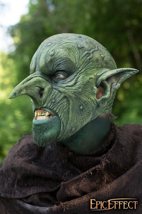 Jordmand-maske, grøn, LARP-maske