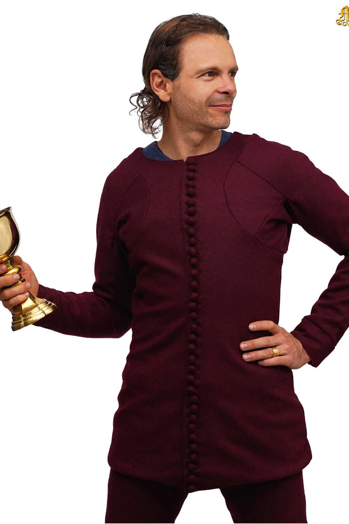 Pourpoint du XIVe siècle Charles de Blois, laine, rouge foncé