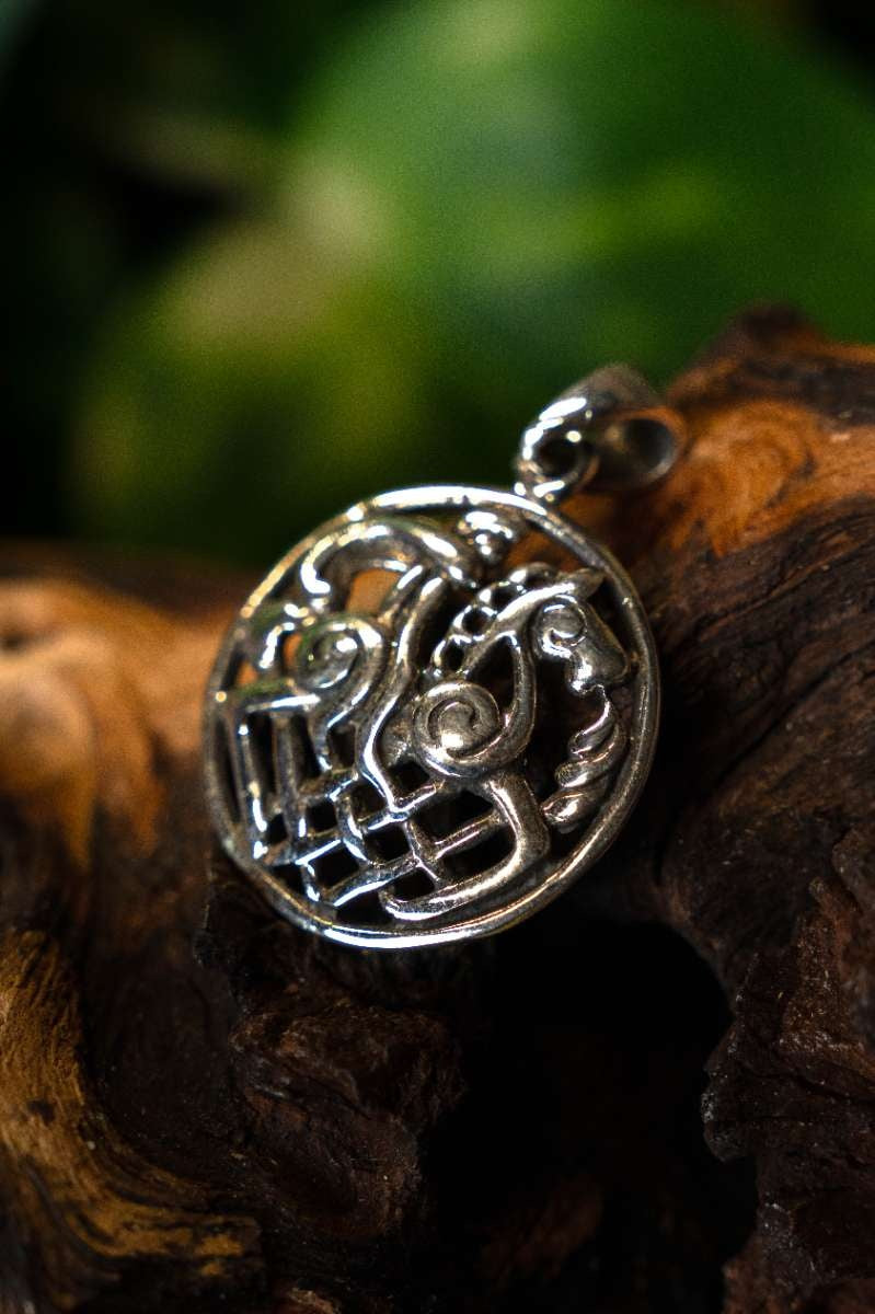 Viking pendant Sleipnir and Odin, sterling silver