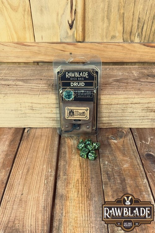 Dice bag with dice set, Druid
