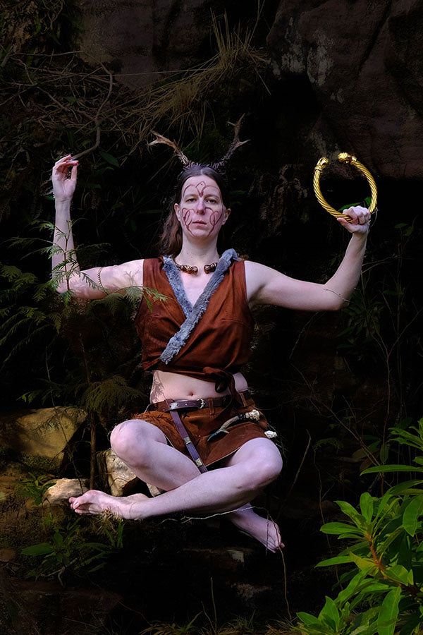 Läderkjol Nuala, brun