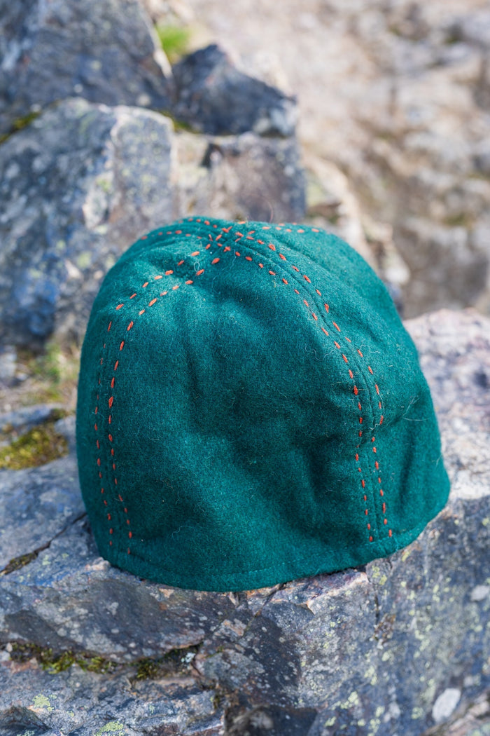 Viking cap Njal, green, wool blend