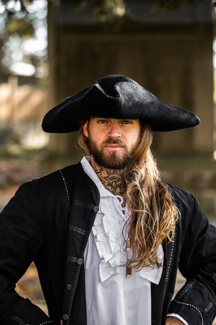 Tricornio Charles, negro, fieltro de lana