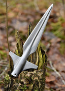 Tidigt medeltida vingad spjutspets, ca 28,5 cm, halvscharp