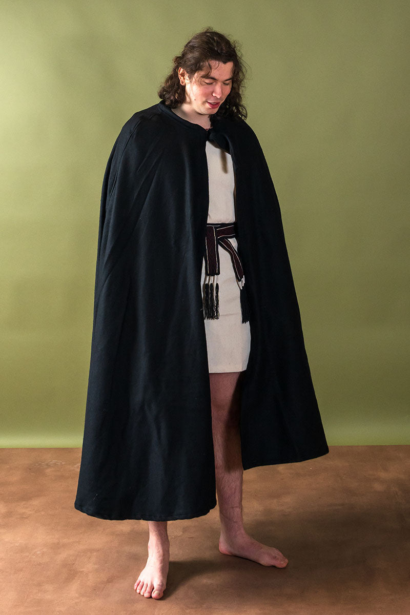 Middelalderlig kappe Karen, uldmix, sort