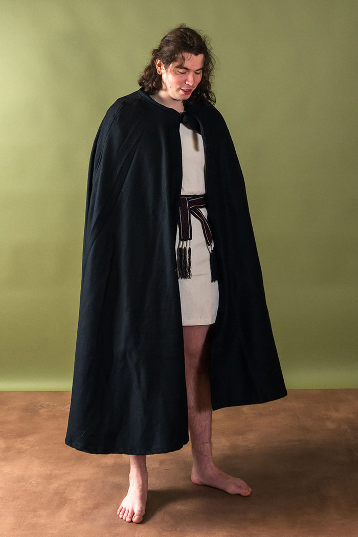 Middelalderlig kappe Karen, uldmix, sort