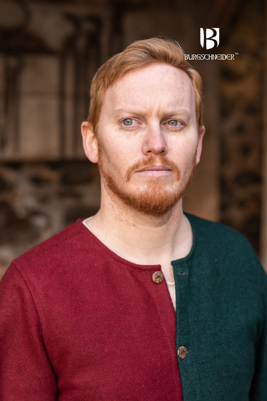 Surcot Aleran, lewy, zielony, mieszanka wełny