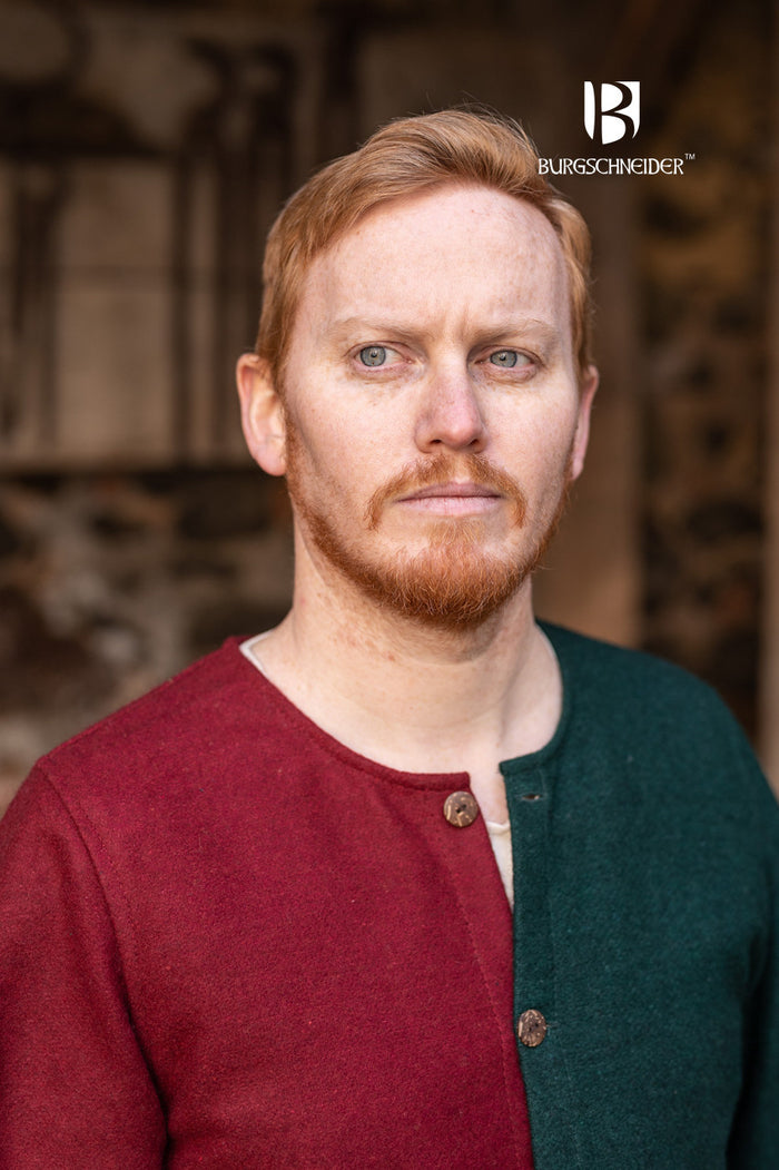 Surcot Aleran, lewy, zielony, mieszanka wełny