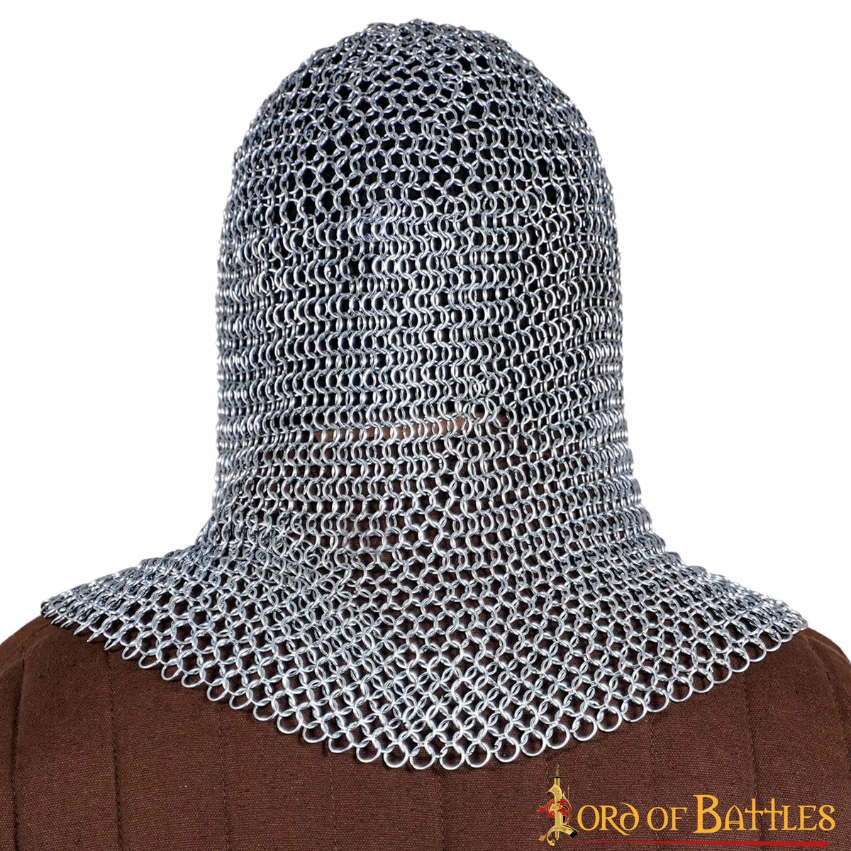 Coifa de cota de malha, galvanizada, argolas redondas sem rebites