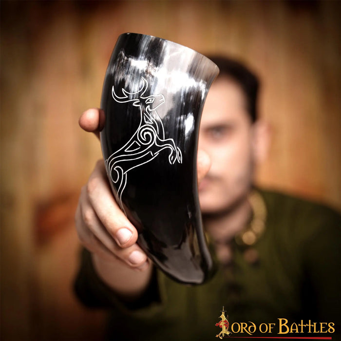 Engraved drinking horn Cernunnos, 300-500 ml