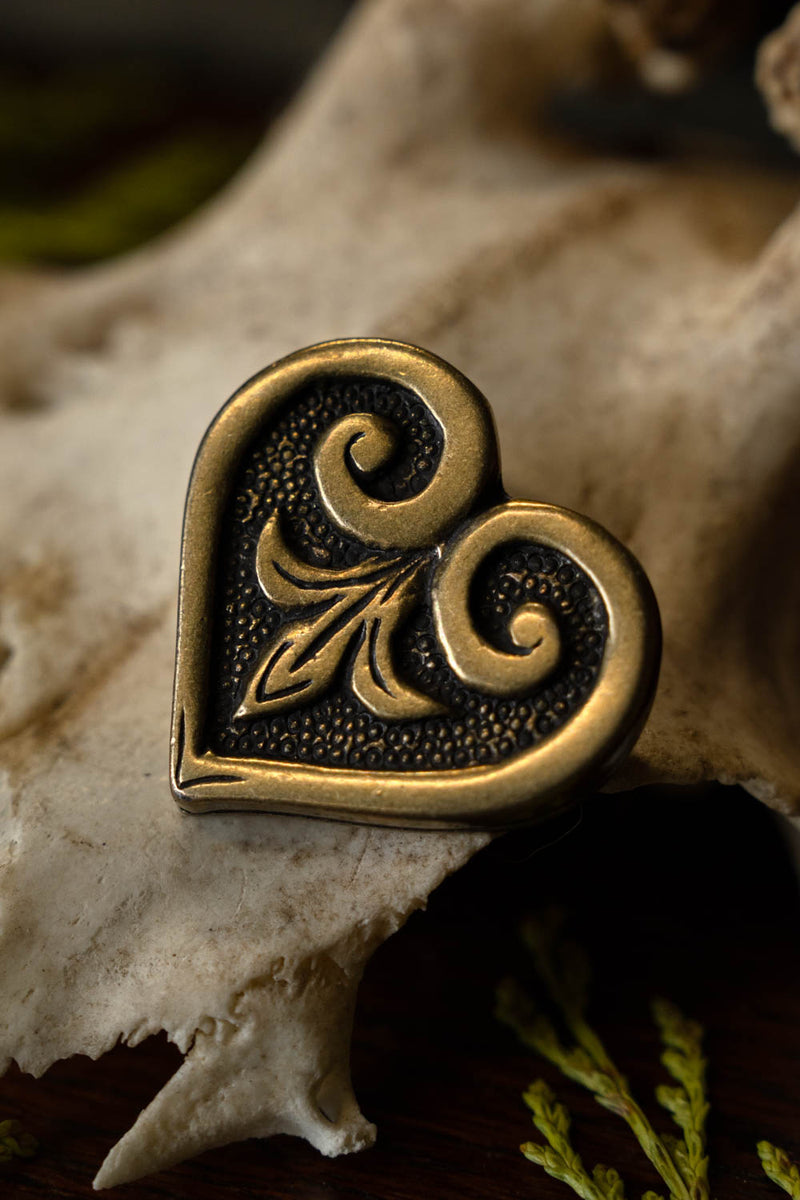 Garniture de ceinture viking en forme de cœur