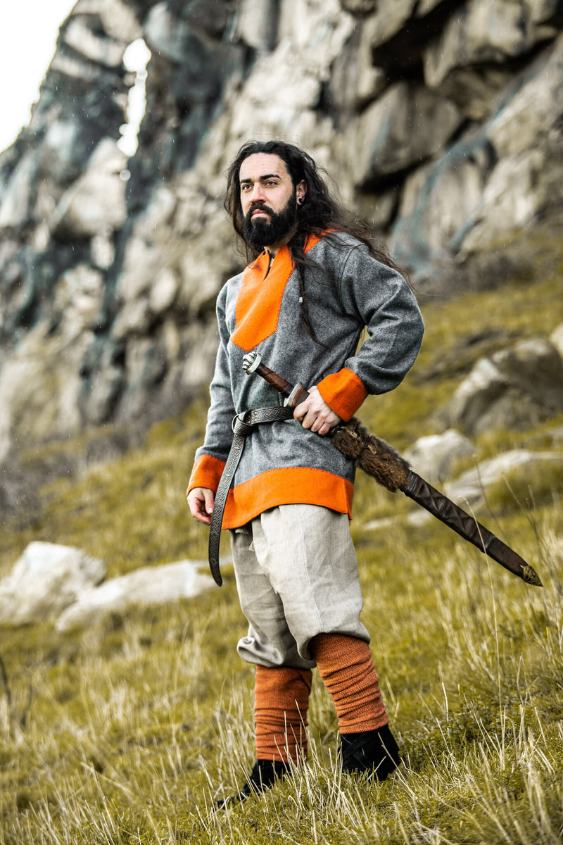 Vikingetunika Roland, grå, uldmix