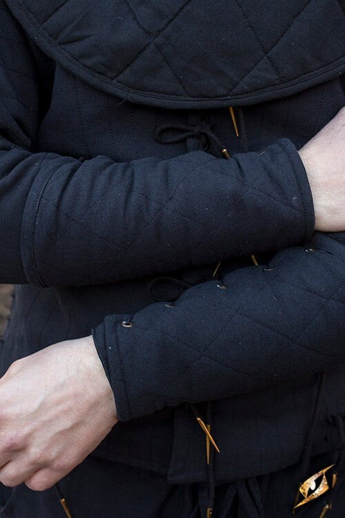 Schwarze Gambeson Unterarmschützer, Paar