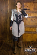 Eule Lederjerkin, Damen, schwarz grau